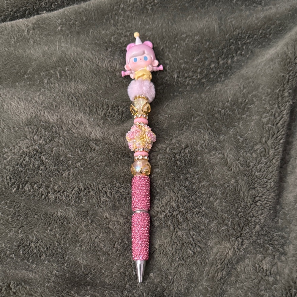 Pink and Gold Kids Character Pen
